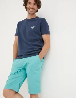 FatFace Mawes Chino Shorts Light Teal New