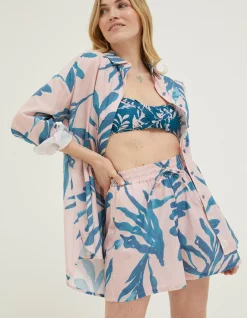 FatFace Mcs Drifting Seaweed Flippy Shorts Pink New
