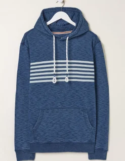 FatFace Mcs Indigo Stripe Hoodie Blue Clearance