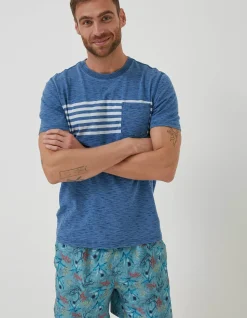 FatFace Mcs Indigo Stripe T-Shirt Blue Best