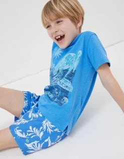 FatFace Mcs Turtle Jersey T-Shirt Bright Blue Best