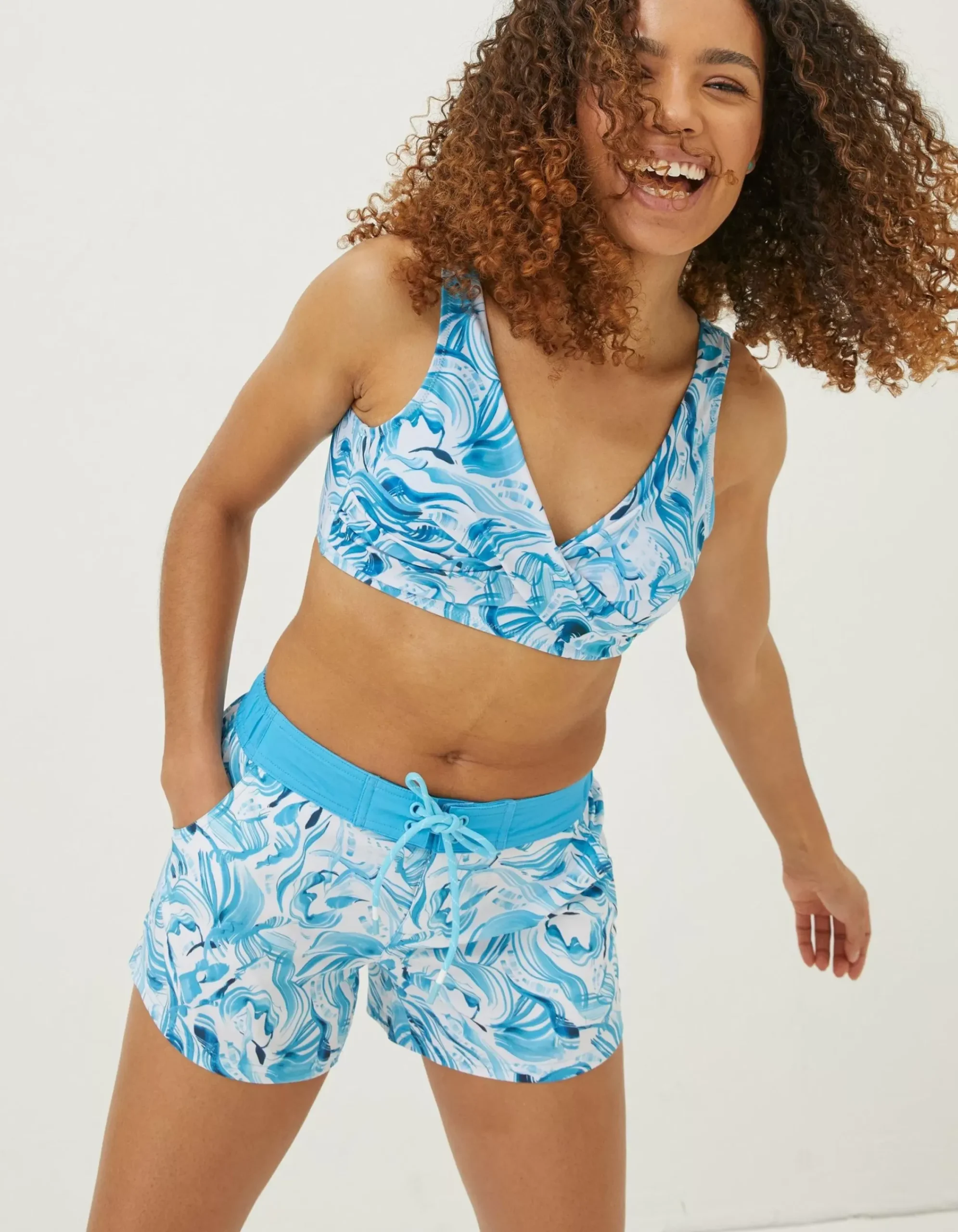 FatFace Mcs Wave Board Shorts White Sale