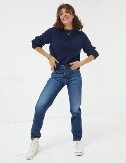 FatFace Mom Jeans Mid Wash New