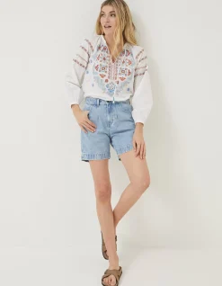 FatFace Mom Shorts Light Blue Hot
