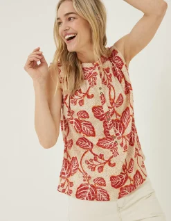 FatFace Morgan Vine Floral Cami Top Ivory Outlet