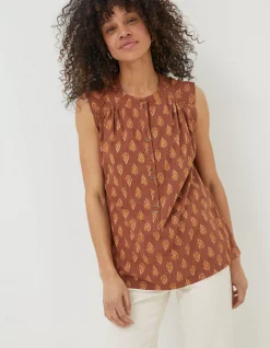FatFace Morgan Woodblock Cami Top Tan Online