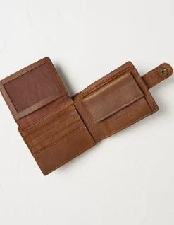 FatFace Multi Compartment Leather Wallet Tan Clearance
