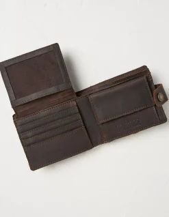FatFace Multi Compartment Leather Wallet Chocolate Brown Sale