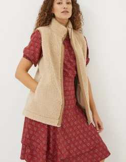 FatFace Murphy Fleece Gilet Ivory Hot