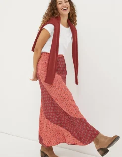 FatFace Naomi Craft Geo Midi Skirt Raspberry Red Best