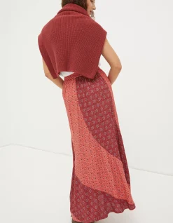 FatFace Naomi Craft Geo Midi Skirt Raspberry Red Best