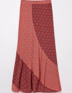 FatFace Naomi Craft Geo Midi Skirt Raspberry Red Best