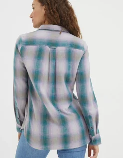 FatFace Olivia Check Shirt Grey Marl Online