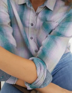 FatFace Olivia Check Shirt Grey Marl Online