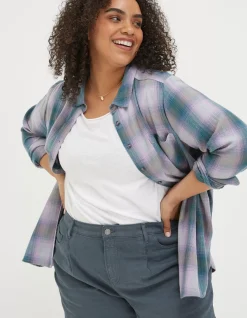 FatFace Olivia Check Shirt Grey Marl Online