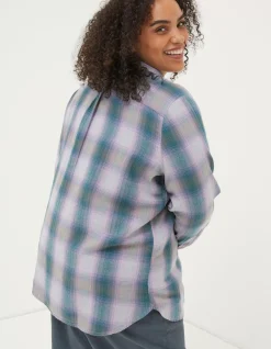 FatFace Olivia Check Shirt Grey Marl Online