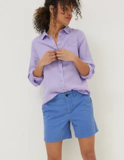 FatFace Olivia Linen Shirt Lilac Discount