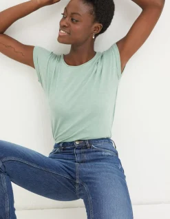 FatFace Organic Cotton Ivy T Shirt Sage Green Hot