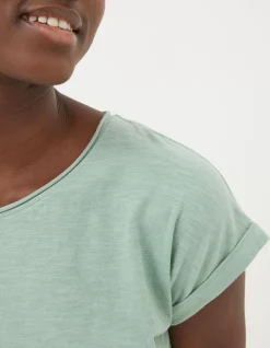 FatFace Organic Cotton Ivy T Shirt Sage Green Hot