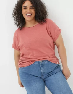 FatFace Organic Cotton Ivy T Shirt Washed Red Discount
