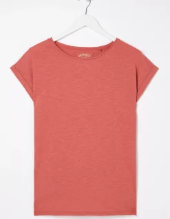 FatFace Organic Cotton Ivy T Shirt Washed Red Discount