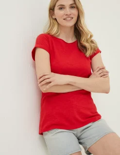 FatFace Organic Cotton Ivy T Shirt Tomato Red