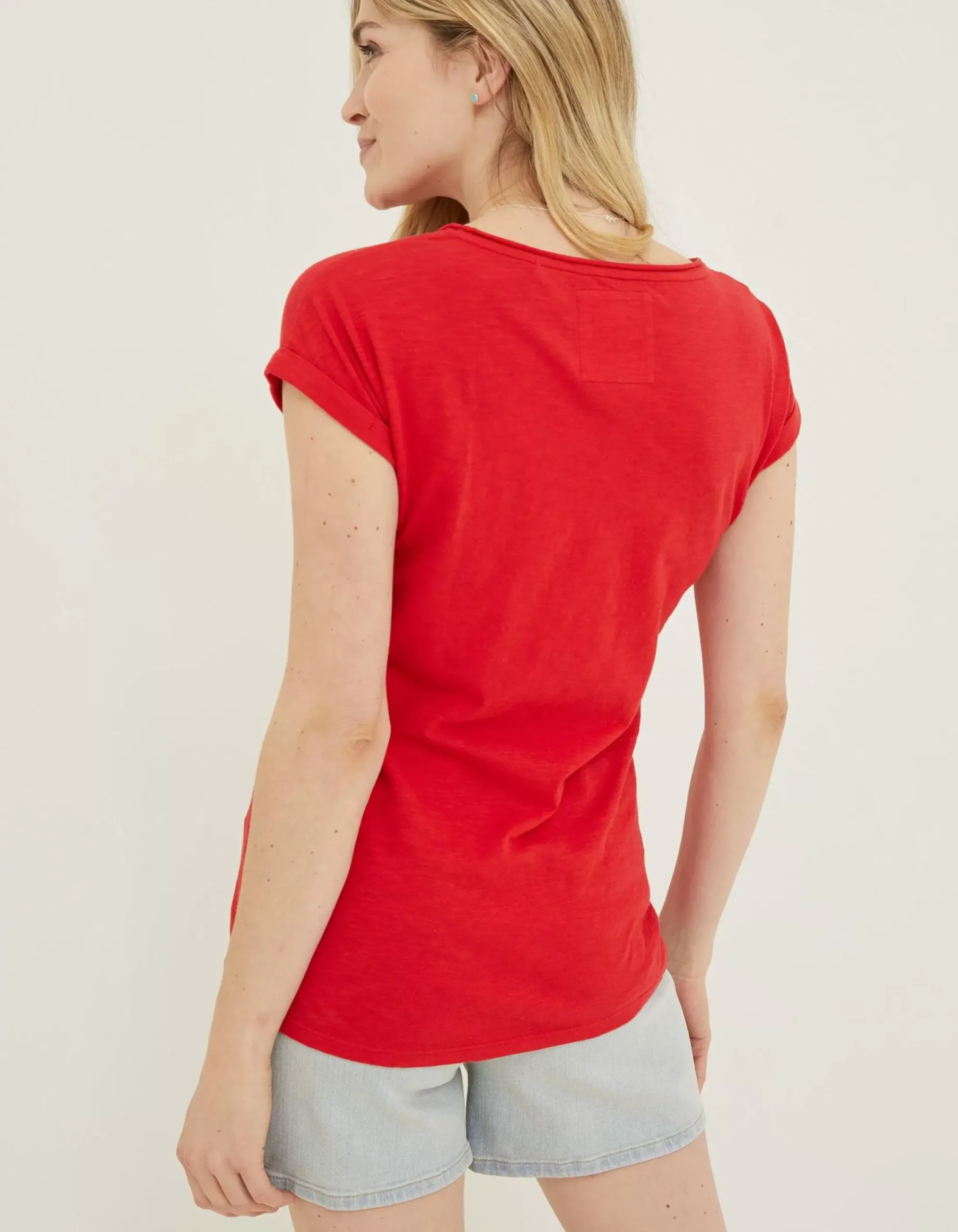 FatFace Organic Cotton Ivy T Shirt Tomato Red