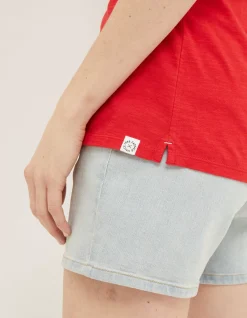 FatFace Organic Cotton Ivy T Shirt Tomato Red