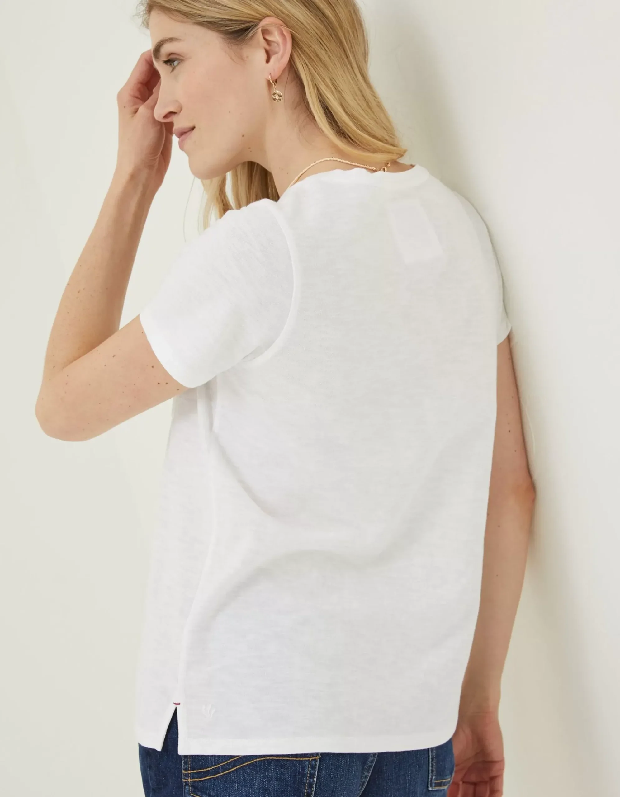 FatFace Organic Cotton Maggie T-Shirt White New