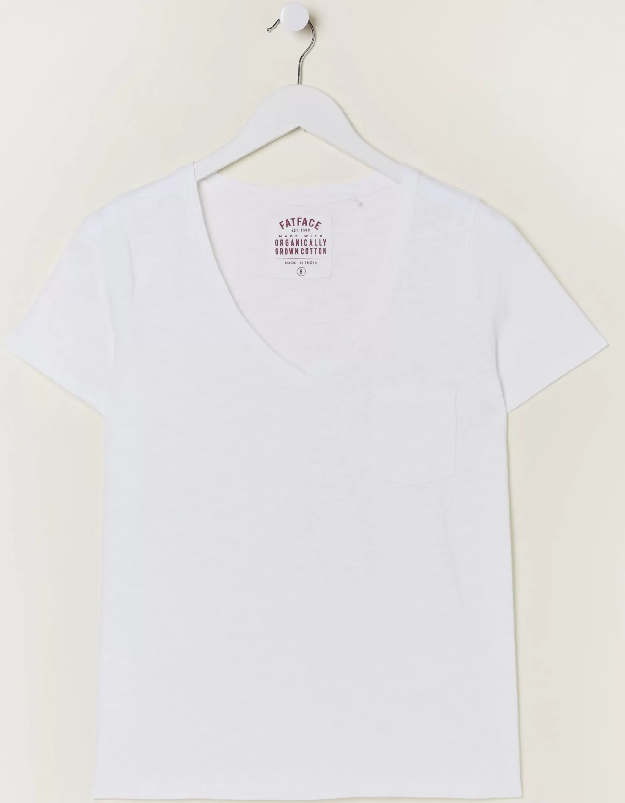 FatFace Organic Cotton Maggie T-Shirt White New