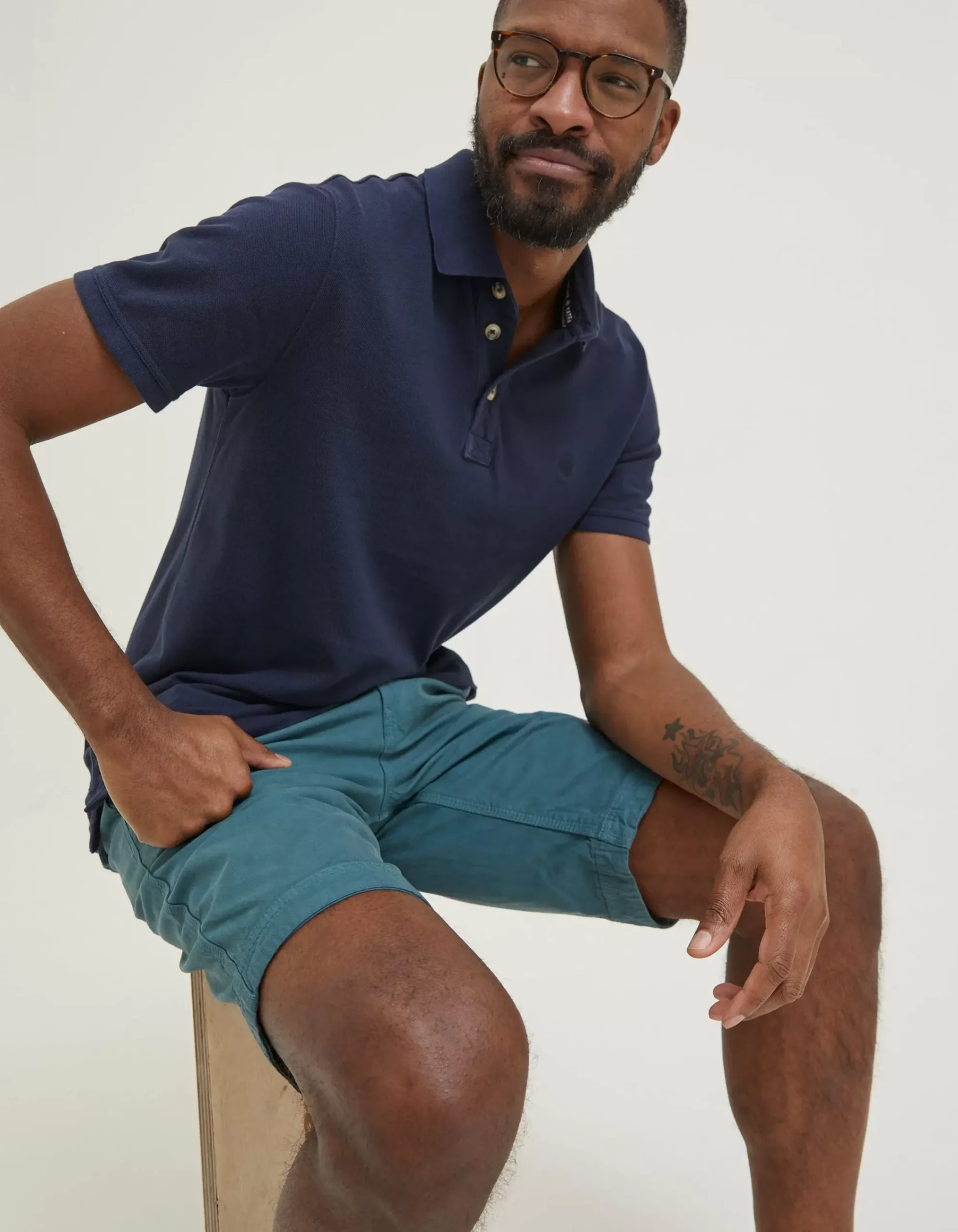 FatFace Organic Cotton Pique Polo Navy New
