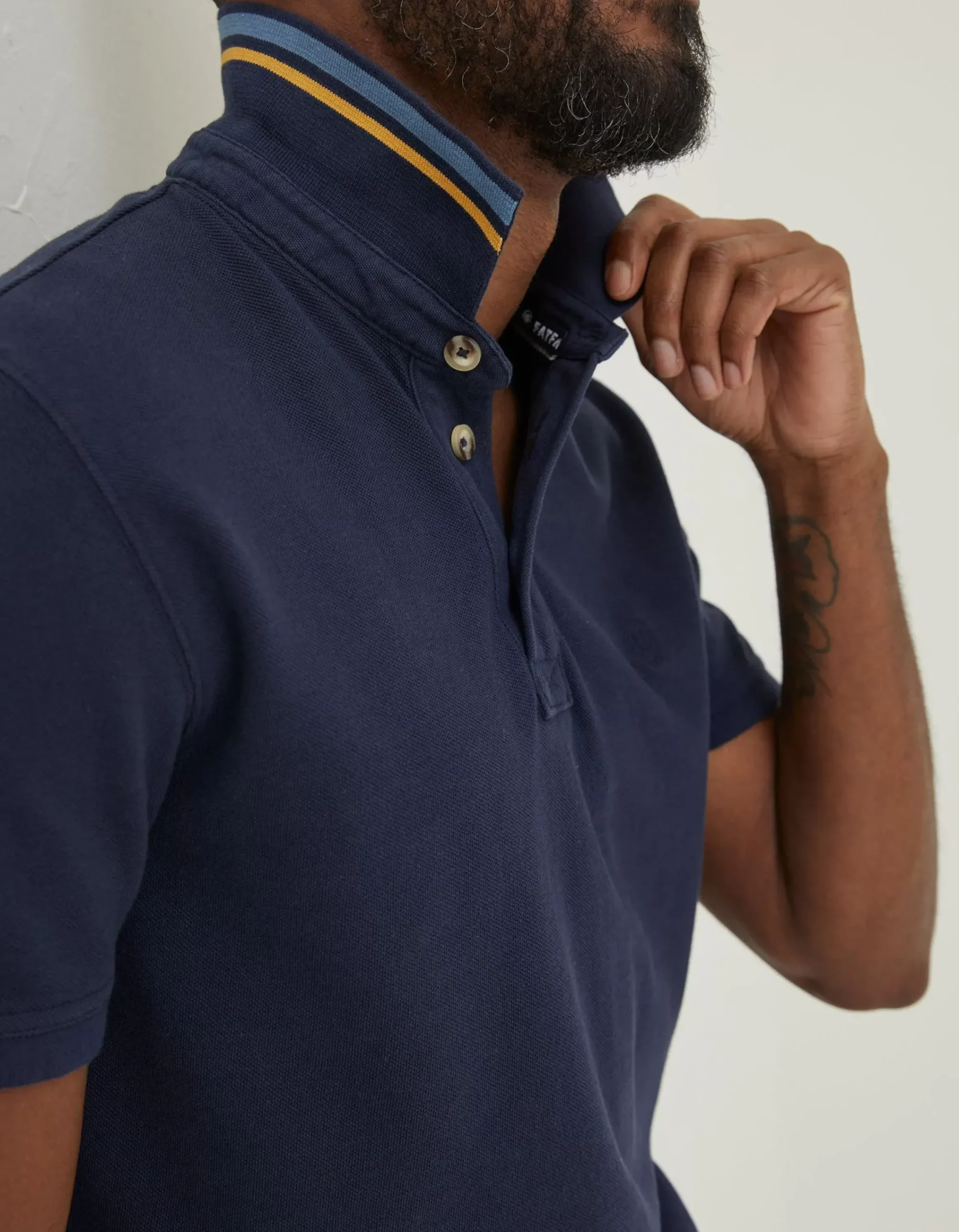 FatFace Organic Cotton Pique Polo Navy New