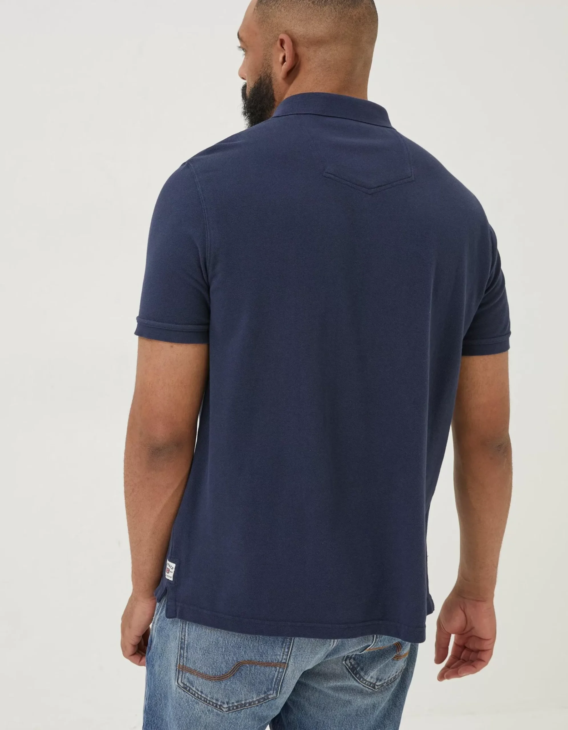 FatFace Organic Cotton Pique Polo Navy New