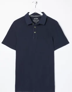 FatFace Organic Cotton Pique Polo Navy New