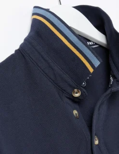 FatFace Organic Cotton Pique Polo Navy New
