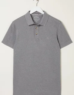 FatFace Organic Cotton Pique Polo Light Grey Hot
