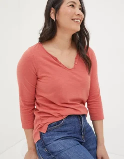 FatFace Organic Cotton Porter T Shirt Vintage Red Online
