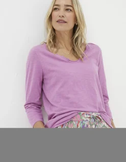 FatFace Organic Cotton Porter T Shirt Berry Pink Online