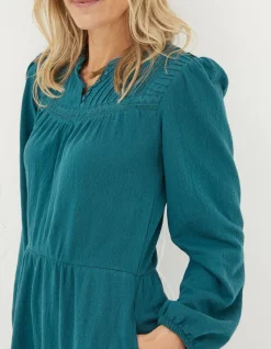 FatFace Orla Jersey Dress Dark Teal Green Hot