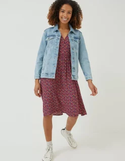 FatFace Ottilee Denim Jacket Light Blue New