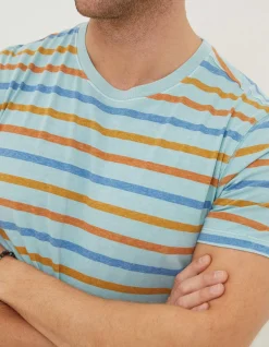 FatFace Overdye Stripe T-Shirt Blue Best