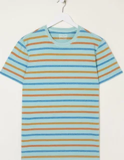 FatFace Overdye Stripe T-Shirt Blue Best
