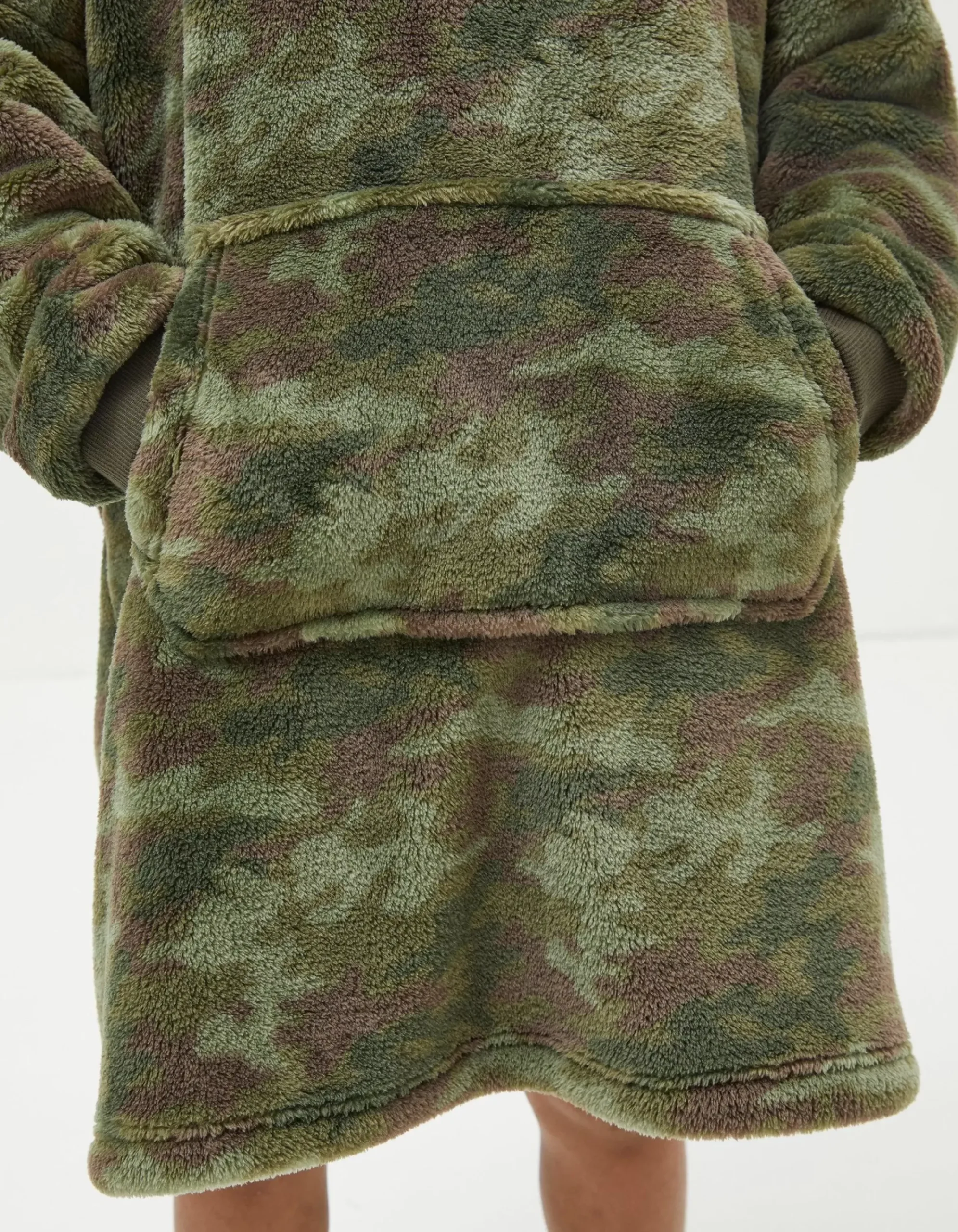 FatFace Oversized Camo Hoodie Khaki Green New