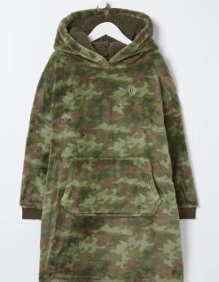 FatFace Oversized Camo Hoodie Khaki Green New