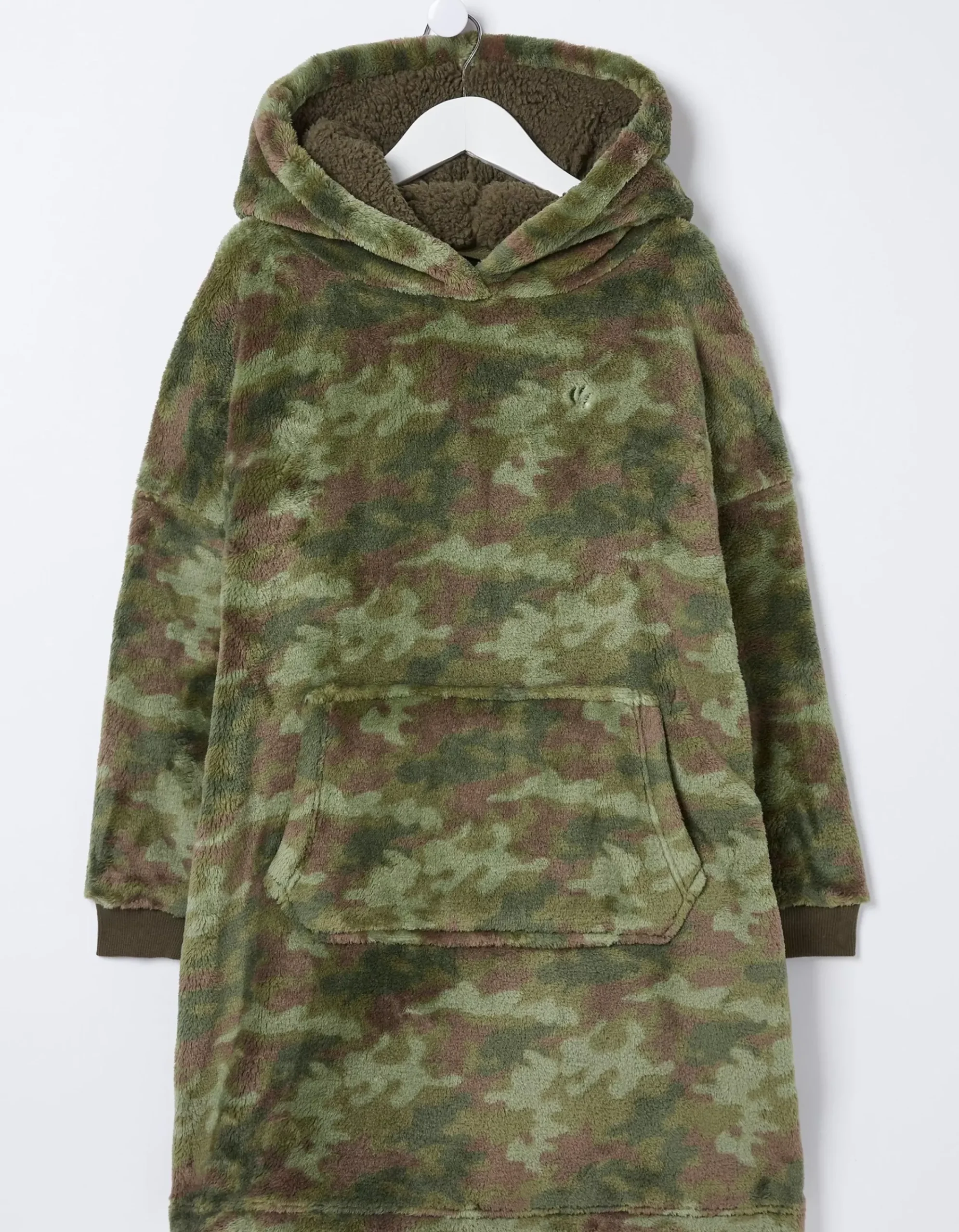 FatFace Oversized Camo Hoodie Khaki Green New