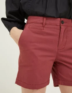 FatFace Padstow Chino Shorts Washed Red New