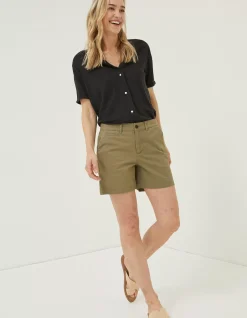 FatFace Padstow Chino Shorts Khaki Green Online