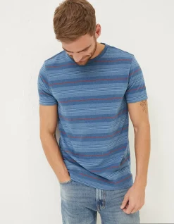 FatFace Padstow Stripe T-Shirt Navy New