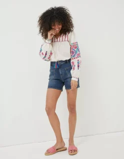FatFace Paige Denim Shorts Dark Blue