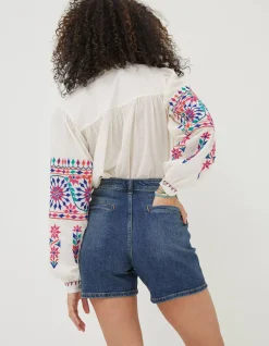 FatFace Paige Denim Shorts Dark Blue